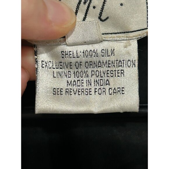 Vintage J.M.C. Beaded Paisley Floral Cardigan Jacket Black Gold Sz 3X Retro - Picture 6 of 10